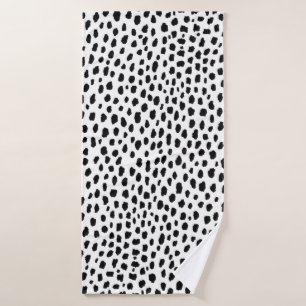 Dalmatian Spots (black/white) Bath Towel