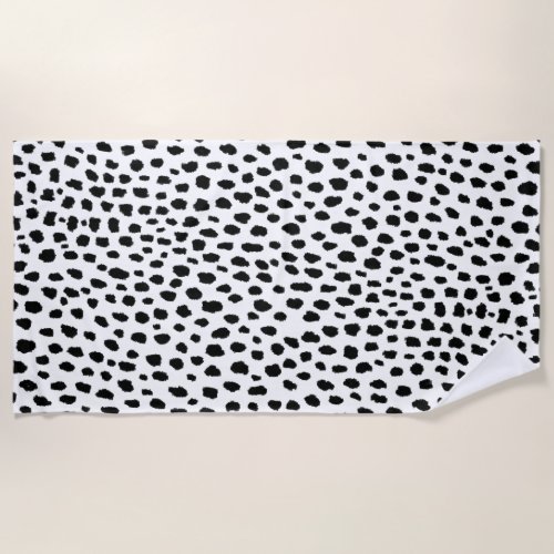 Dalmatian Spots blackwhite Beach Towel