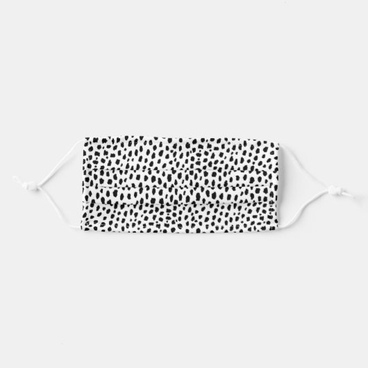 Dalmatian Spots (black/white) Face Mask (Front, Folded)