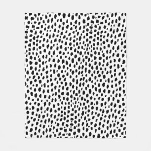 Dalmatian Spots (black/white) Fleece Blanket