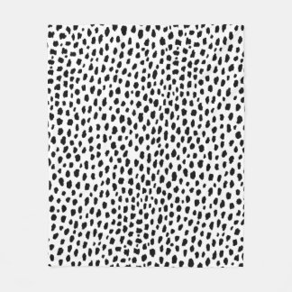 Dalmatian Spots (black/white) Fleece Blanket