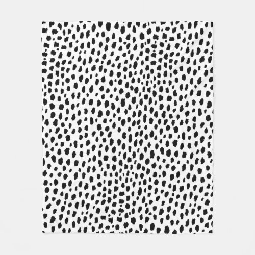 Dalmatian Spots blackwhite Fleece Blanket