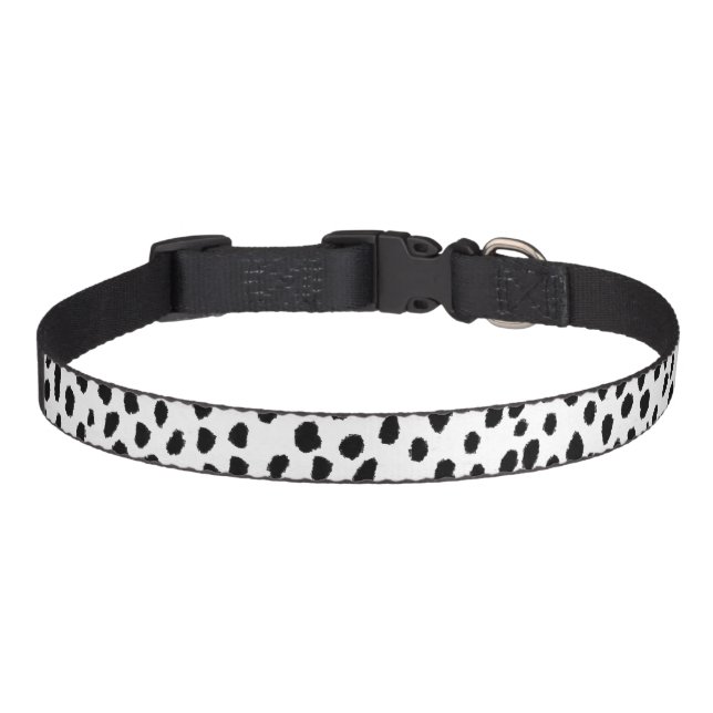 Dalmatian Spots (black/white) Pet Collar (Front)