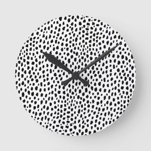 Dalmatian Spots blackwhite Round Clock