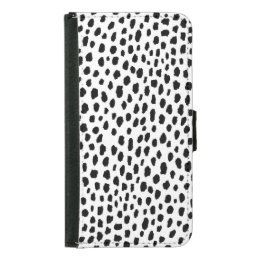 Dalmatian Spots (black/white) Samsung Galaxy S5 Wallet Case