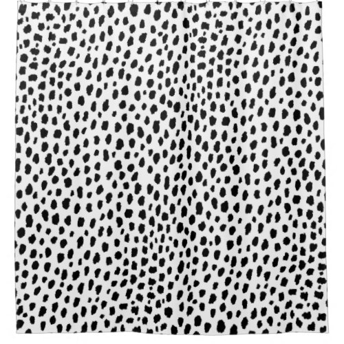 Dalmatian Spots blackwhite Shower Curtain