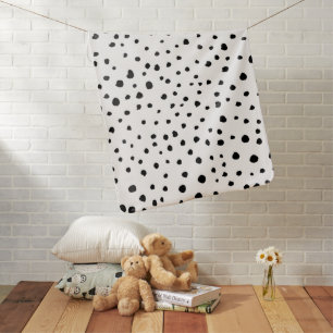 Dalmatian Spots, Dalmatian Dots, Black and White Baby Blanket