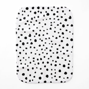 Dalmatian Spots, Dalmatian Dots, Black and White Baby Burp Cloth