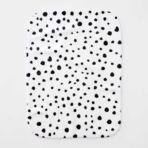 Dalmatian Spots Dalmatian Dots Black and White Baby Burp Cloth