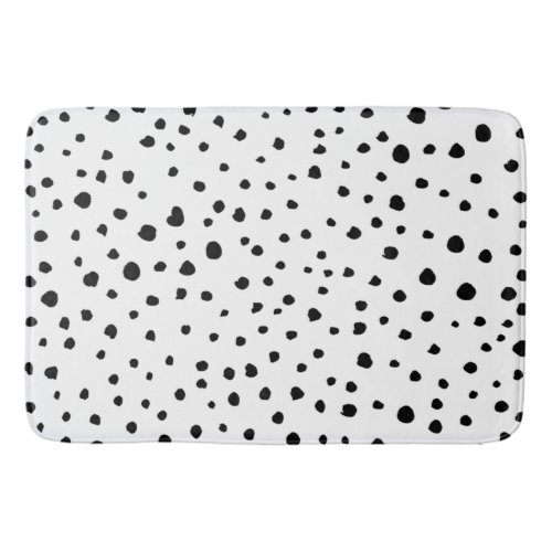 Dalmatian Spots Dalmatian Dots Black and White Bath Mat