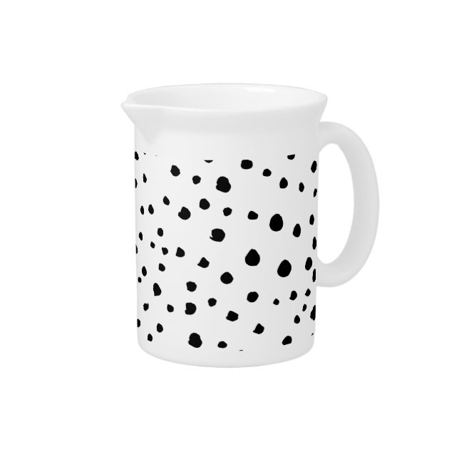 Dalmatian Spots, Dalmatian Dots, Black and White Beverage Pitcher (Right)