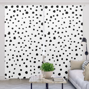 Dalmatian Spots, Dalmatian Dots, Black and White Blackout Curtains