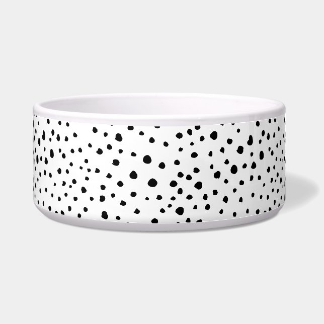 Dalmatian Spots, Dalmatian Dots, Black and White Bowl (Front)