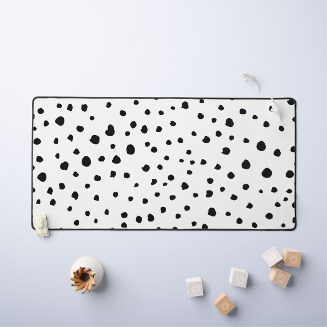 Dalmatian Spots, Dalmatian Dots, Black and White Desk Mat (Kids Table)