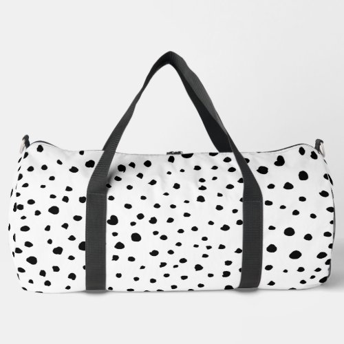 Dalmatian Spots Dalmatian Dots Black and White Duffle Bag