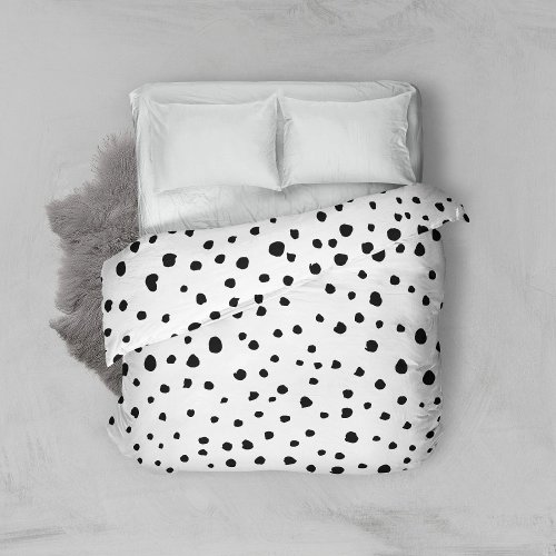 Dalmatian Spots Dalmatian Dots Black and White Duvet Cover