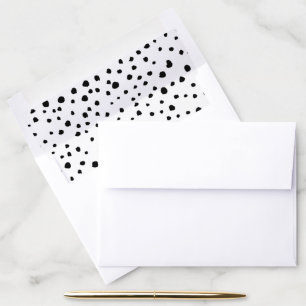 Dalmatian Spots, Dalmatian Dots, Black and White Envelope Liner