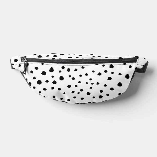 Dalmatian Spots, Dalmatian Dots, Black and White Fanny Pack (Lay Down)