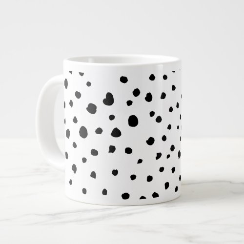 Dalmatian Spots Dalmatian Dots Black and White Giant Coffee Mug