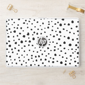 Dalmatian Spots, Dalmatian Dots, Black and White HP Laptop Skin