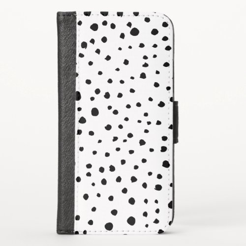 Dalmatian Spots Dalmatian Dots Black and White iPhone X Wallet Case