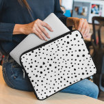 Dalmatian Spots, Dalmatian Dots, Black and White Laptop Sleeve<br><div class="desc">Cute,  fun and adorable dalmatian spots pattern in black and white color. Modern and trendy gift,  perfect for dalmatian lover in your life.</div>