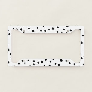 Dalmatian Spots, Dalmatian Dots, Black and White License Plate Frame