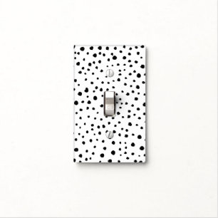 Dalmatian Spots, Dalmatian Dots, Black and White Light Switch Cover