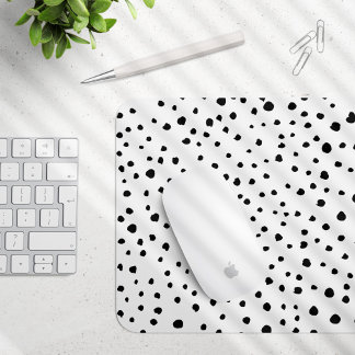 Dalmatian Spots, Dalmatian Dots, Black and White Mouse Pad