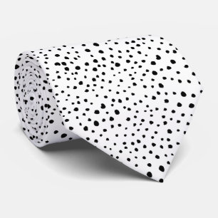 Dalmatian Spots, Dalmatian Dots, Black and White Neck Tie