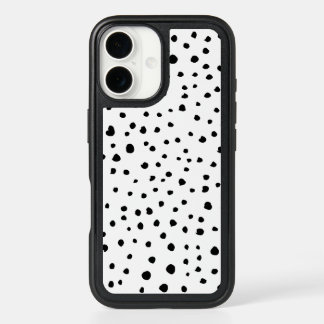 Dalmatian Spots, Dalmatian Dots, Black and White iPhone 16 Case