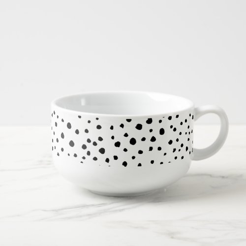 Dalmatian Spots Dalmatian Dots Black and White Soup Mug