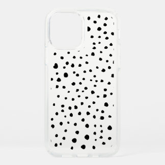 Dalmatian Spots, Dalmatian Dots, Black and White Speck iPhone 12 Case