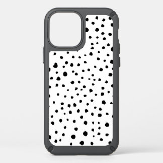 Dalmatian Spots, Dalmatian Dots, Black and White Speck iPhone 12 Case