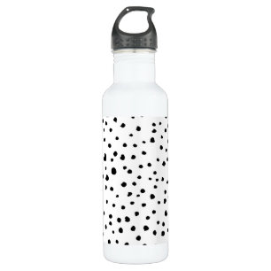 Dalmatian Spots, Dalmatian Dots, Black and White Stainless Steel Water Bottle