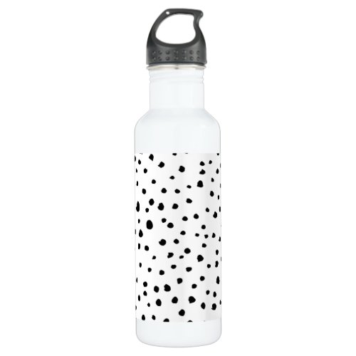 Dalmatian Spots Dalmatian Dots Black and White Stainless Steel Water Bottle