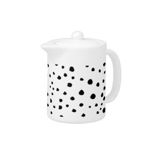 Dalmatian Spots, Dalmatian Dots, Black and White Teapot