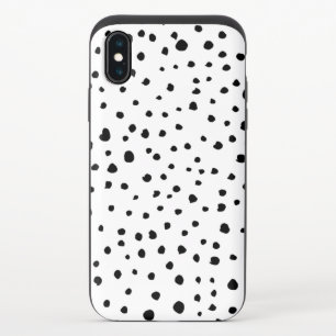 Dalmatian Spots, Dalmatian Dots, Black and White iPhone X Slider Case