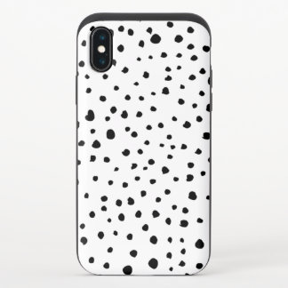 Dalmatian Spots, Dalmatian Dots, Black and White iPhone X Slider Case
