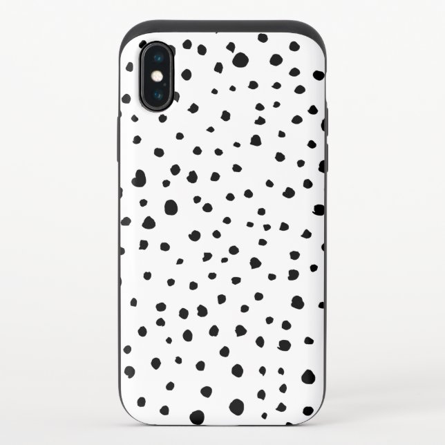Dalmatian Spots, Dalmatian Dots, Black and White Uncommon iPhone Case (Back)