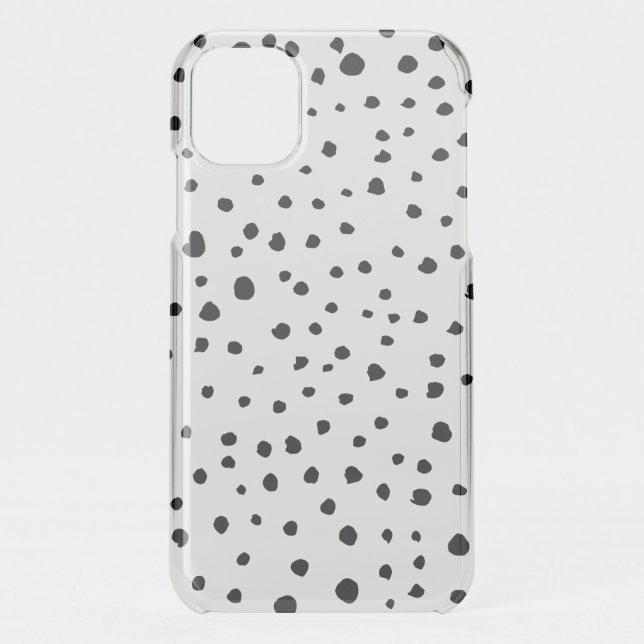 Dalmatian Spots, Dalmatian Dots, Black and White Uncommon iPhone Case (Back)