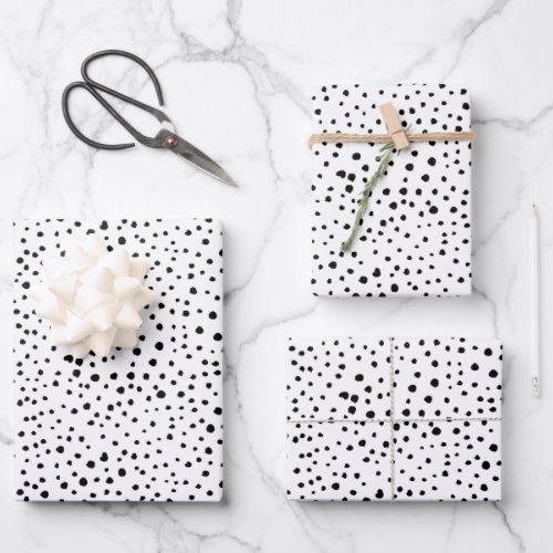 Dalmatian Spots Dalmatian Dots Black and White Wrapping Paper Sheets