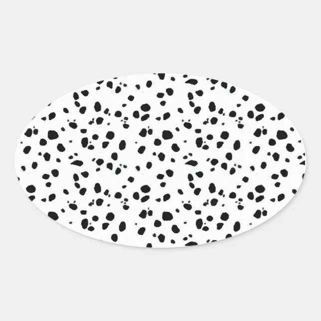 Dalmatian Spots, Dalmatian Print, Dalmatian Fur Oval Sticker Zazzle