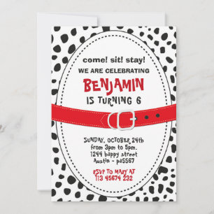 Dalmatian Spots Invitation for Birthday Party Dog