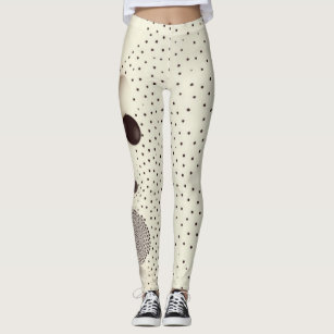 Polka Dots Dalmatian Spots Black And White Leggings by Beautiful Homes USA