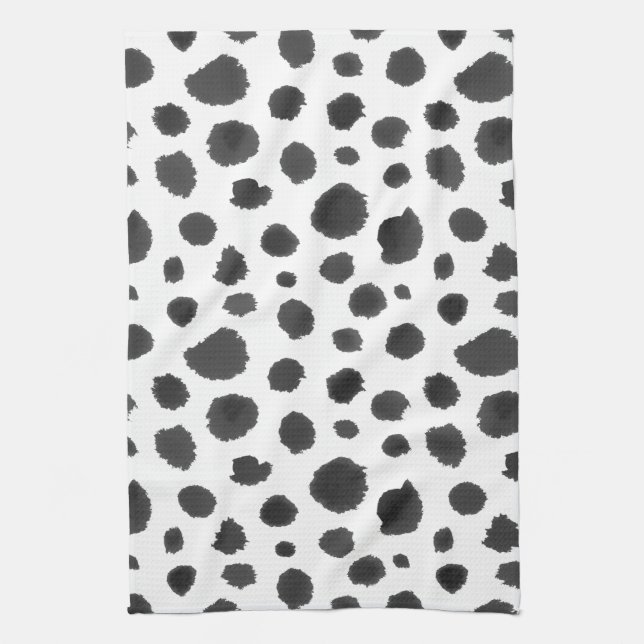 Dalmatian Spots Pattern Kitchen Towel (Vertical)