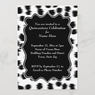 Dalmatian Spots Pattern Print Quinceanera Invitation
