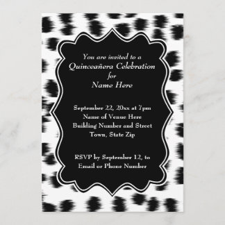 Dalmatian Spots Pattern Print Quinceanera Invitation