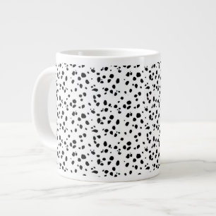 Dalmatian Spots Print Pattern Black And White Giant Coffee Mug