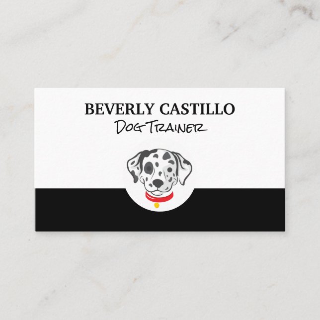Dalmatian Spotted Dog Icon Business Card (Front)